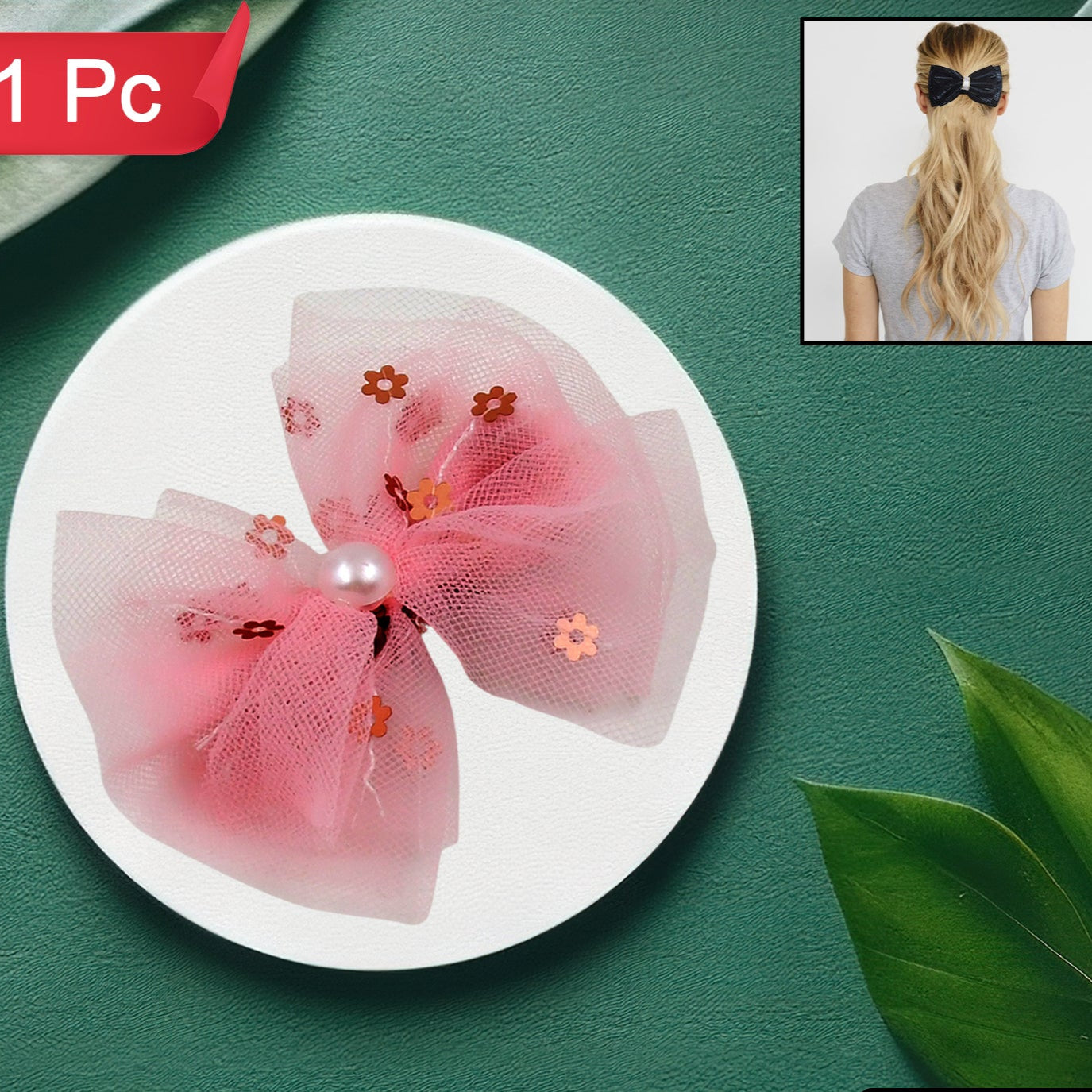 Hair Bow Knot Clip Suitable For Girls (1 Pc) - Happy Price - Image 1