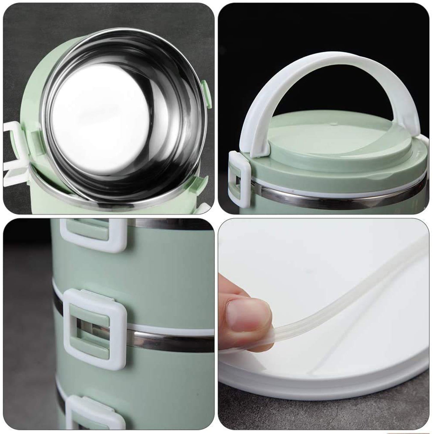 Multi Layer Stainless Steel Hot Lunch Box (2 Layer) - Happy Price - Image 2