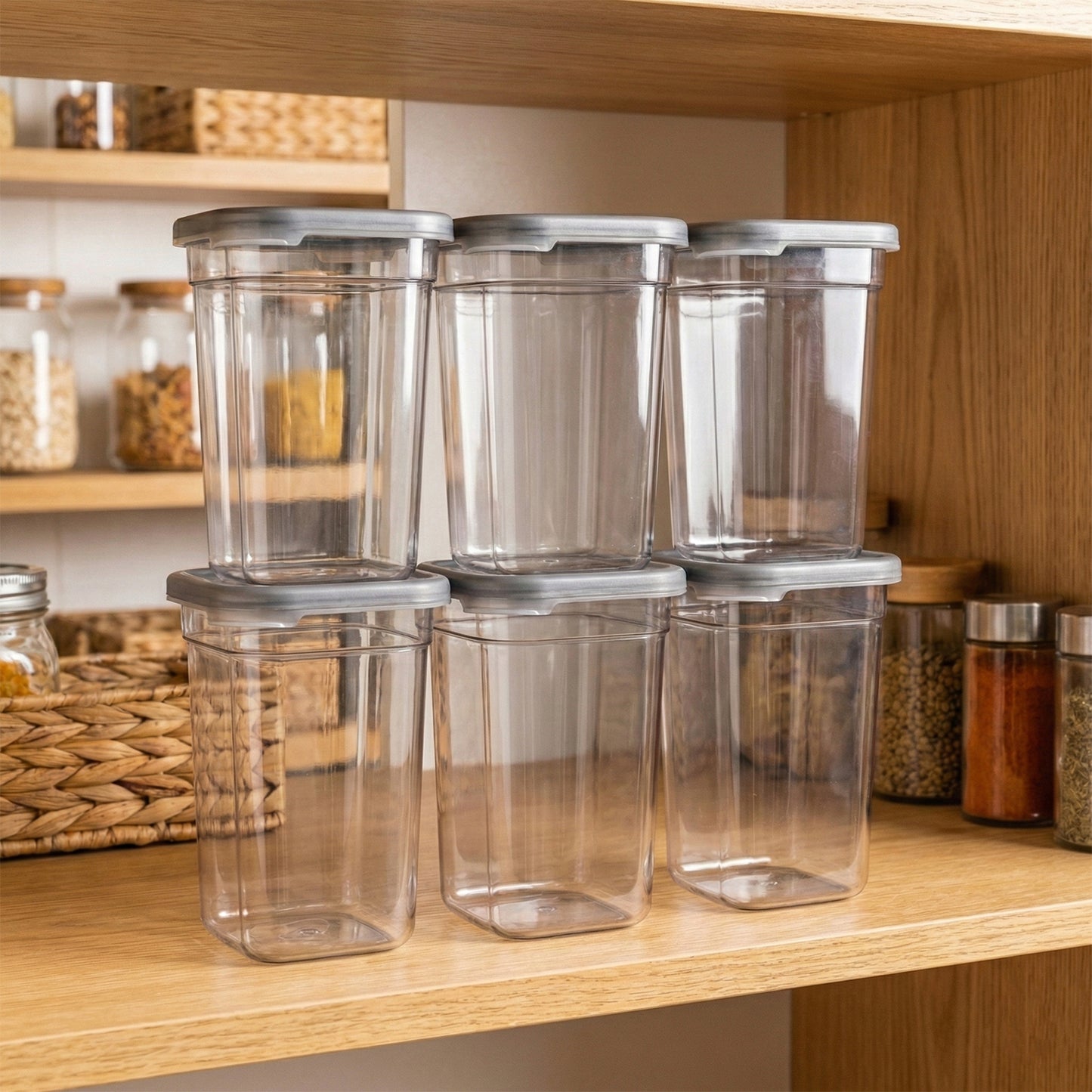 Plastic Food Storage Container Set - 1200 ML Each, 6 Pieces - Happy Price - Image 6