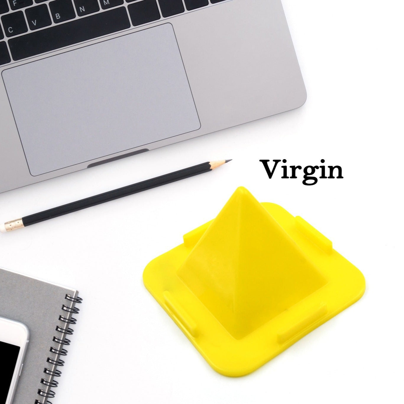 Virgin Mobile Accessories Universal Portable Four-sided Pyramid Shape Desktop Table Mobile Holder Stand For Car Dashboard Recording On Desk Vent Office Holder - Happy Price - Image 1