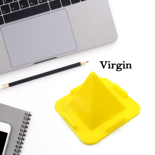 Virgin Mobile Accessories Universal Portable Four-sided Pyramid Shape Desktop Table Mobile Holder Stand For Car Dashboard Recording On Desk Vent Office Holder - Happy Price - Image 1