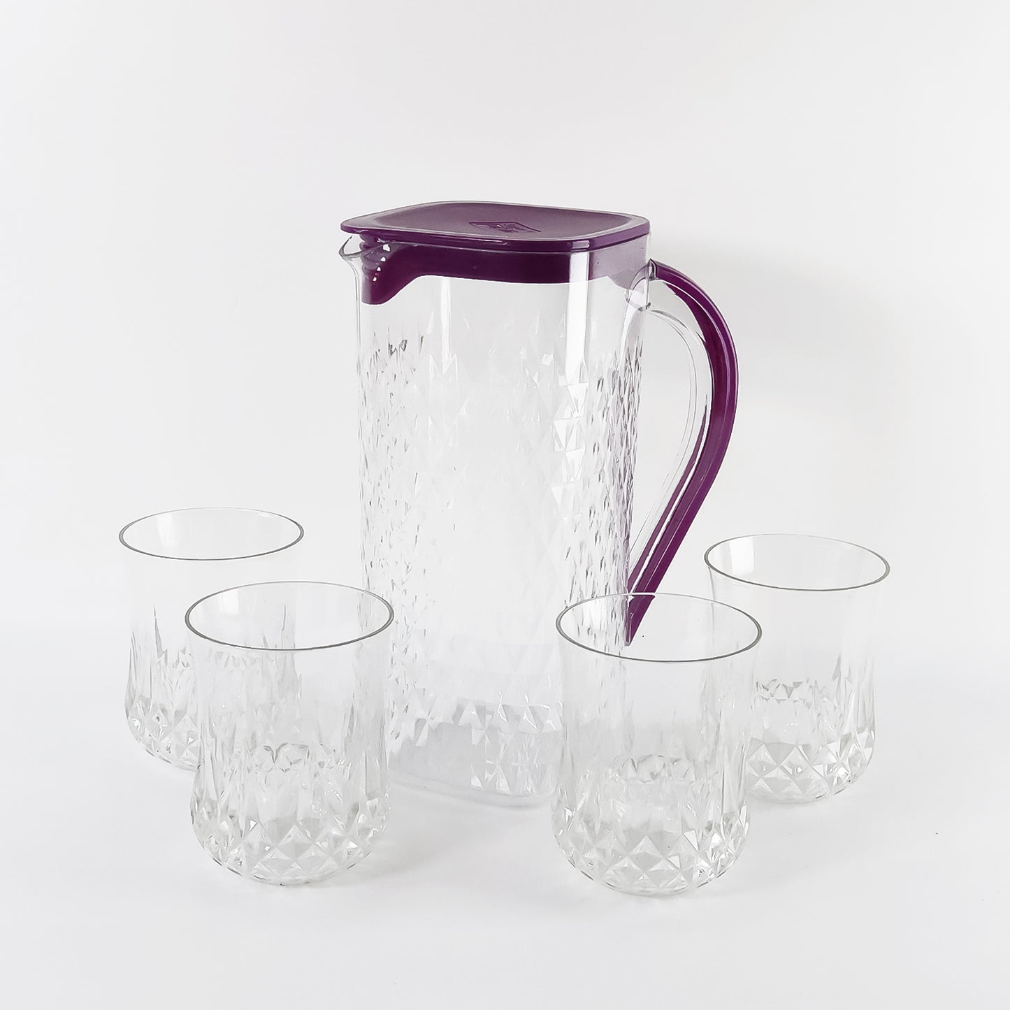 Plastic Jug and Glass Set - 1.5L Pitcher with 4 x 300ml Tumblers (5 Pc Combo) - Happy Price - Image 2