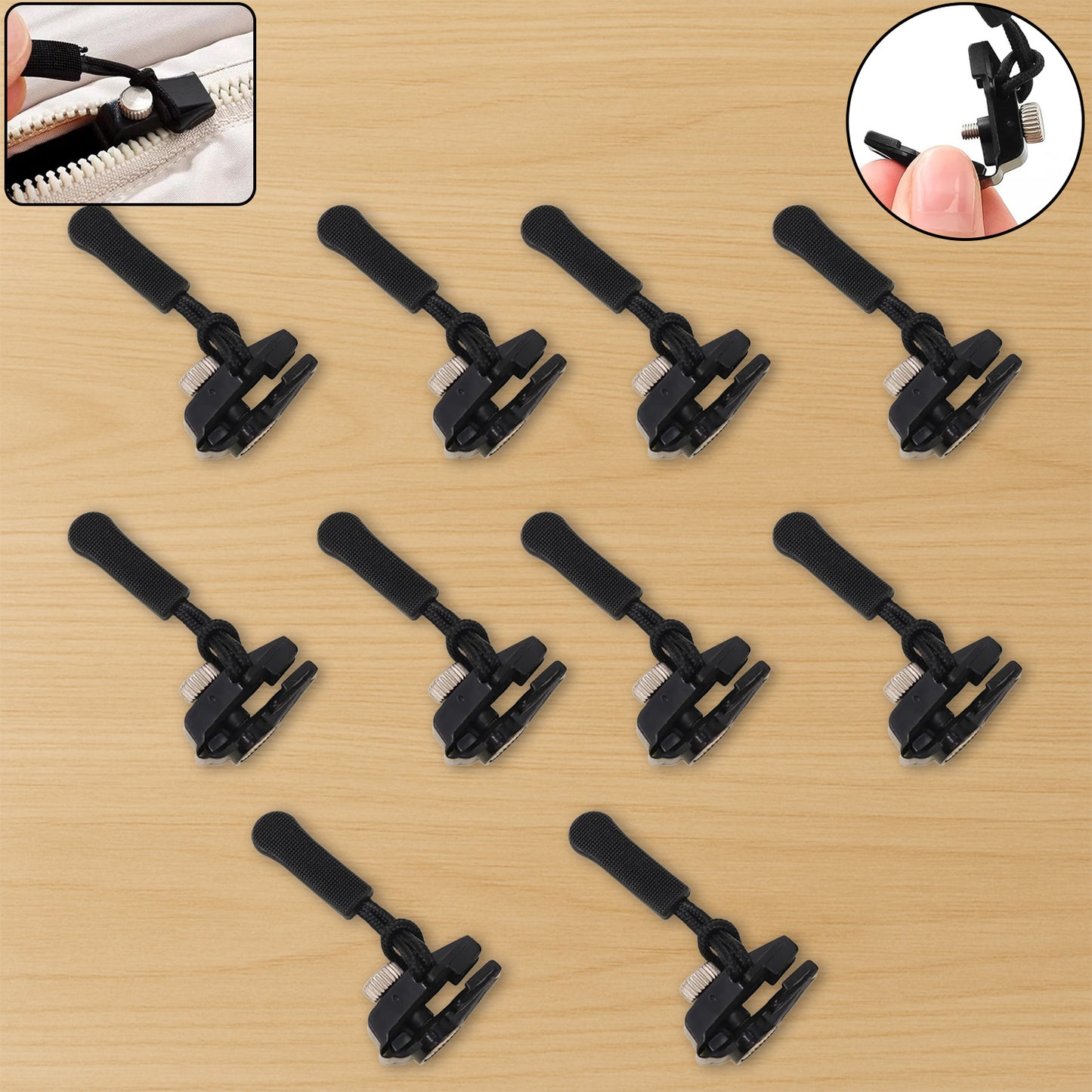 10 Pc Big Detachable Zipper Slider Replacement for Bags, Coats & More - Happy Price - Image 3