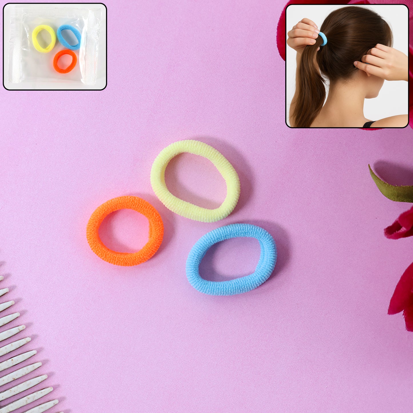 Soft Fabric Hair Ties - Gentle Hold, No Snag (3 Pc Set) - Happy Price - Image 7