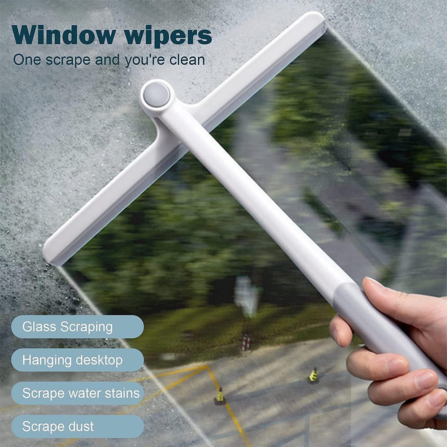 2-in-1 Window Cleaner Wiper with Microfiber Pad - 34cm Blade - Happy Price - Image 5