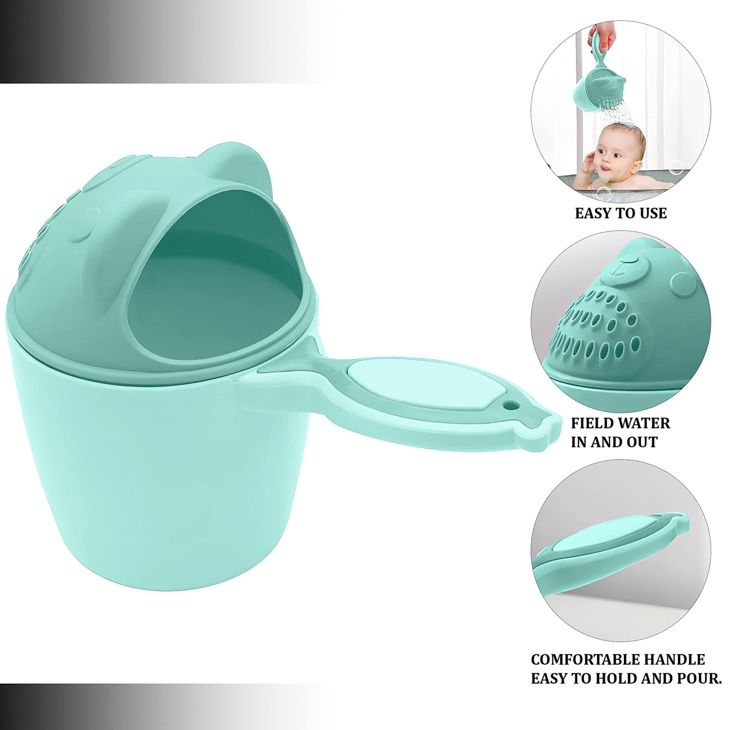 Baby Shampoo Shower Cup Safe Soft Bathing Water Scorpion Baby Bath Tumbler Hair Washing Mug Rainer - Happy Price - Image 6