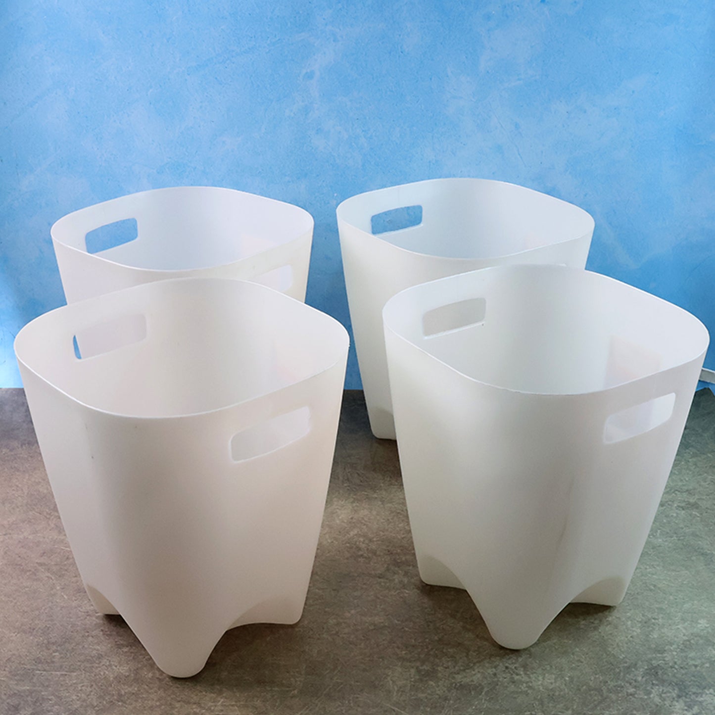 Set of 4 Modern Square Plastic Dustbins with Handles - Happy Price - Image 4