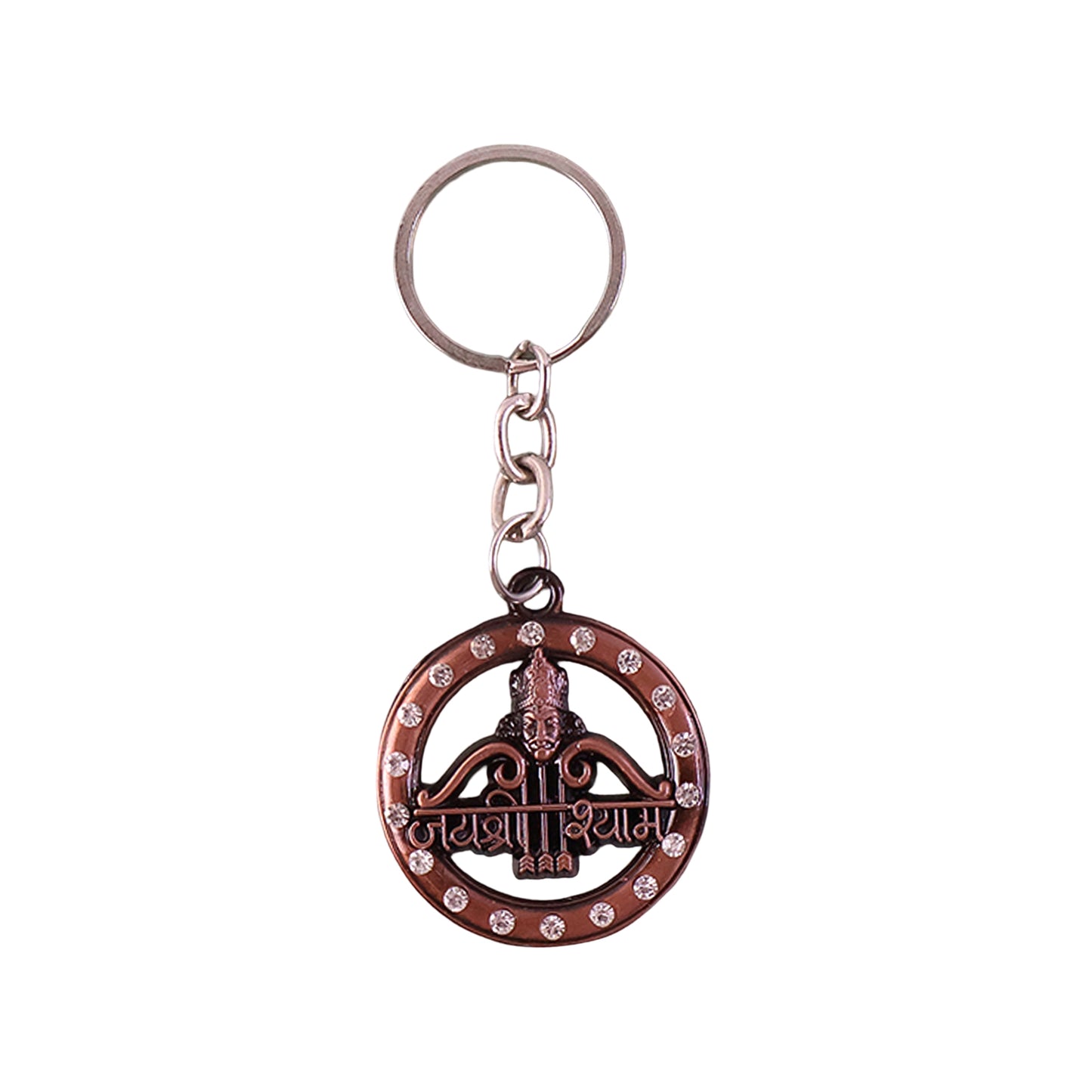 Decorative Jai Shree Shyam Metal Keychain with Crystals (1 Pc) - Happy Price - Image 2