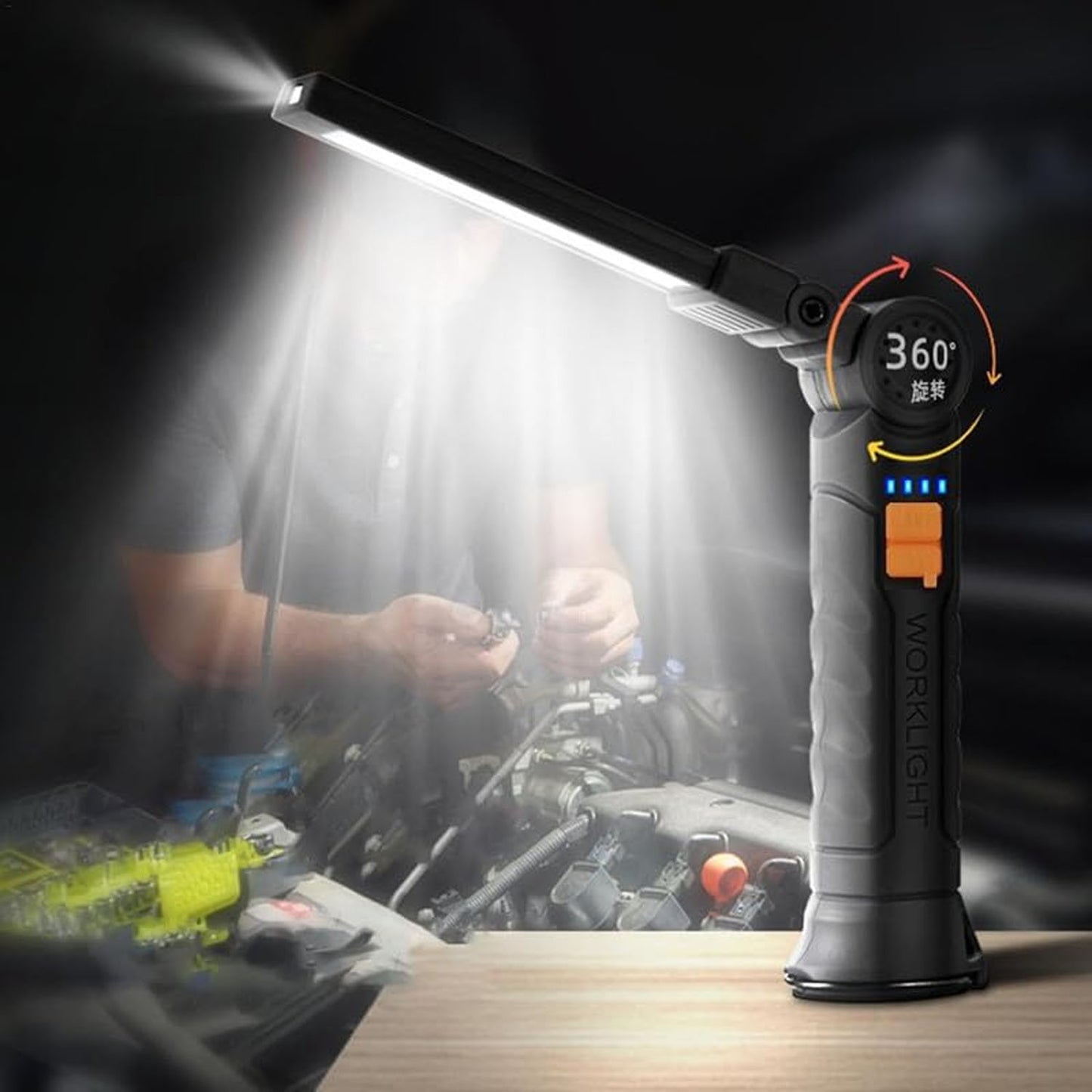 Compact Rechargeable LED Work Light with Flexible Arm & Magnetic Base - Happy Price - Image 3