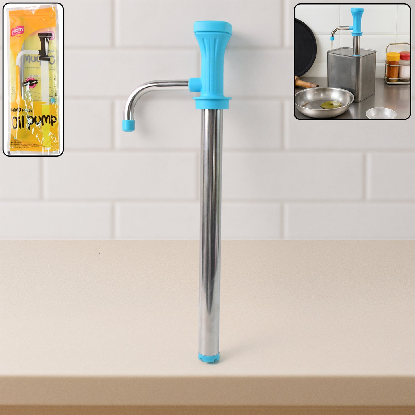 Manual Stainless Steel Oil Pump Dispenser for Kitchen - 1 Pc - Happy Price - Image 3
