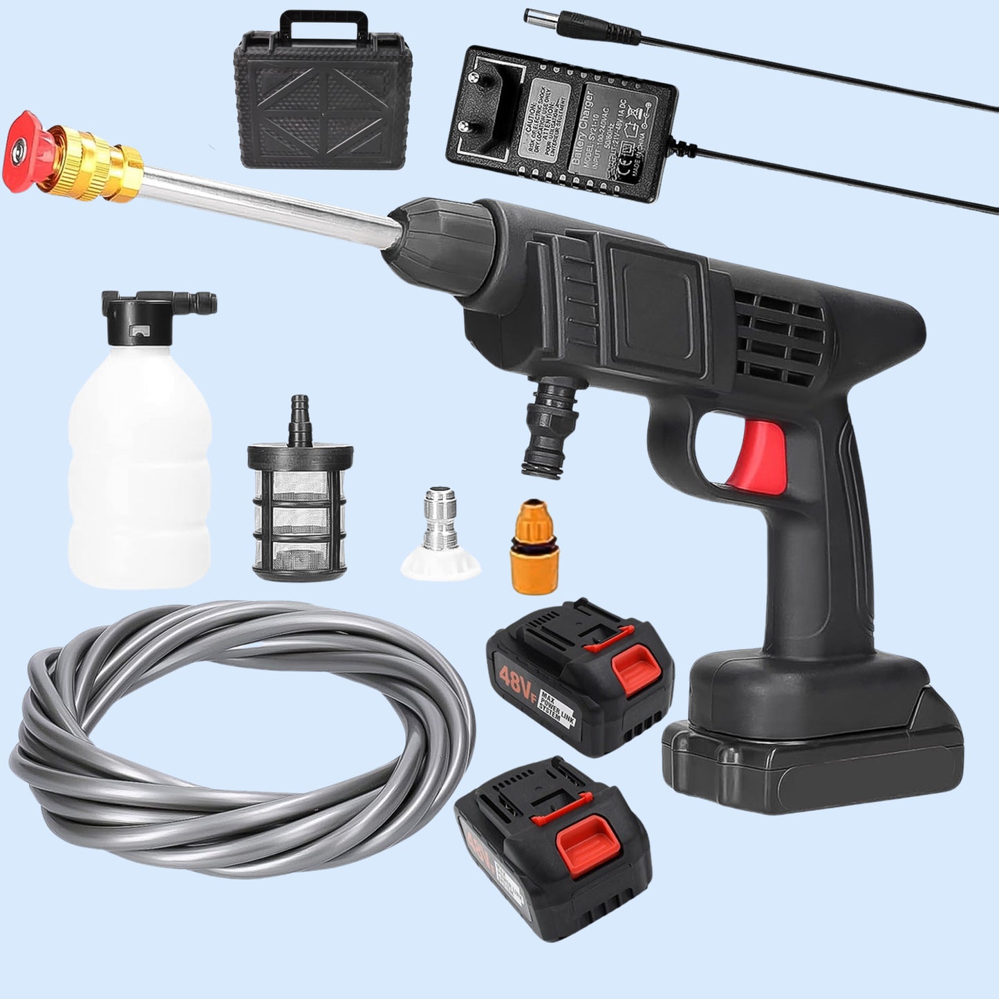 48v Double Battery Car  Washer Gun With 12.6v Charger - Happy Price - Image 2
