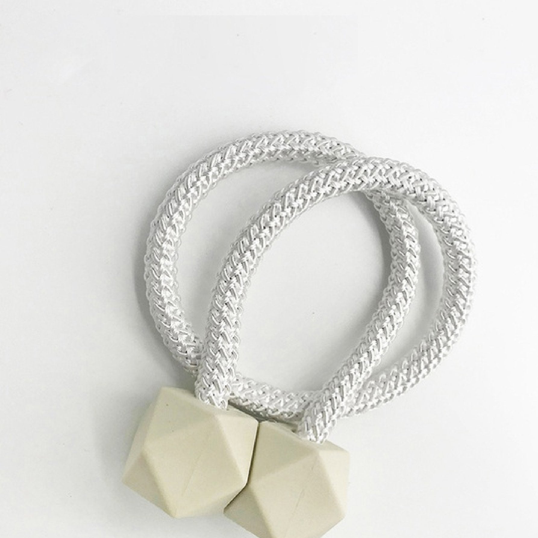 Hexagonal Magnetic Braided Rope Drapery Window Curtains Loop Binding Ties Buckle (2 Pc) - Happy Price - Image 1