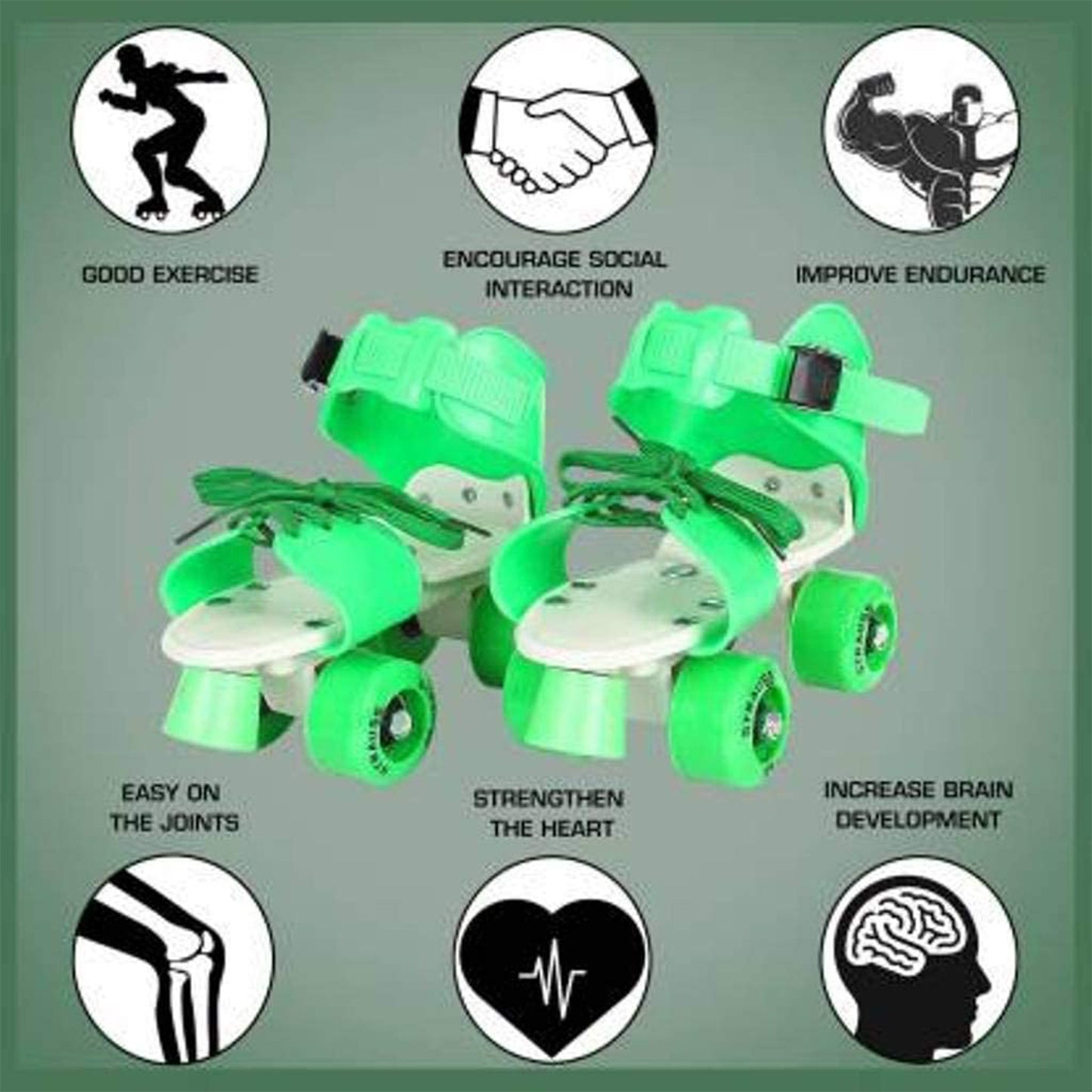 Roller Skates For Kids Very Adjustable  Comfortable To Use  Roller Skate Skating  (Pair Of 1) - Happy Price - Image 3