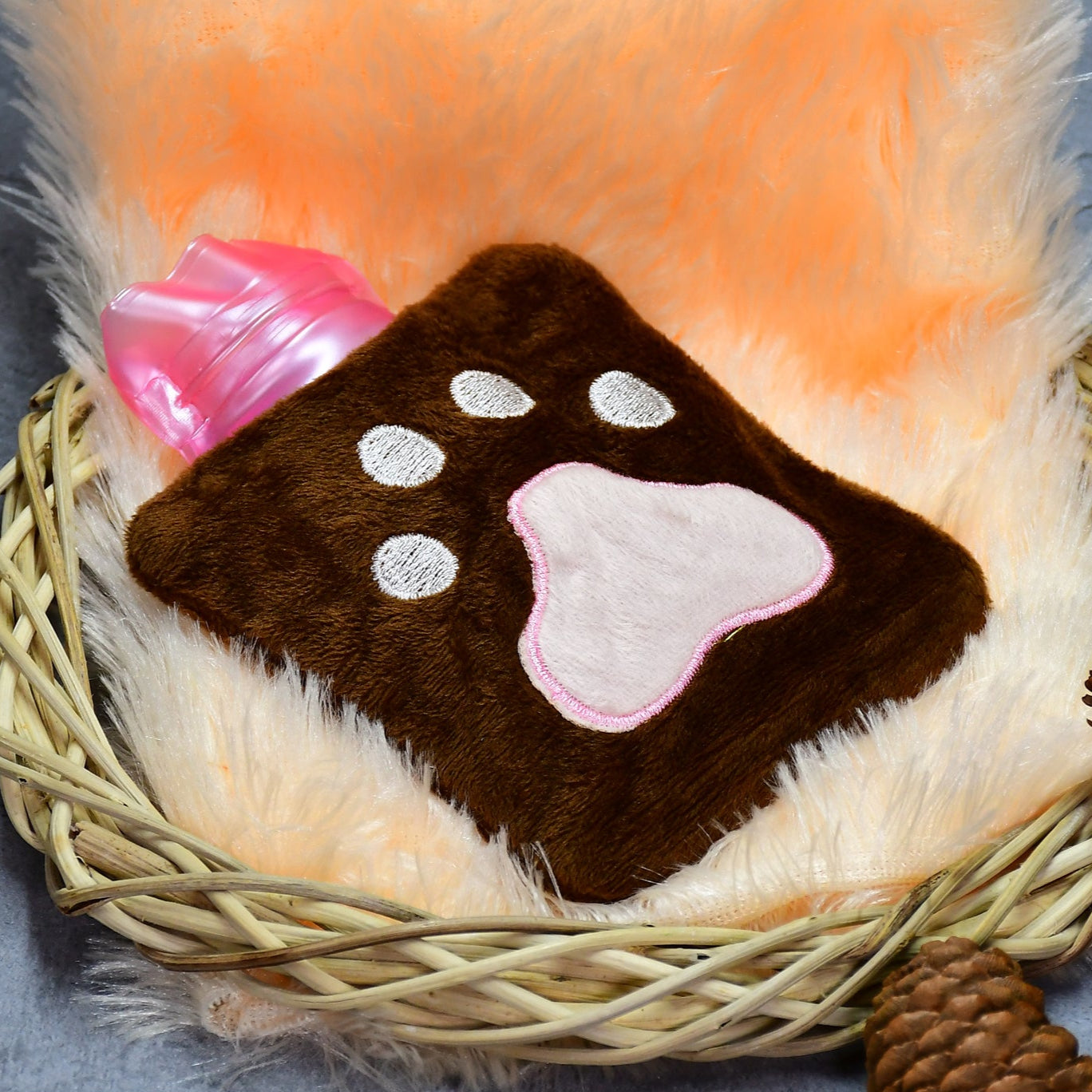 Paw Print Small Hot Water Bag With Cover For Pain Relief Neck Shoulder Pain And Hand Feet Warmer Menstrual Cramps. - Happy Price - Image 1