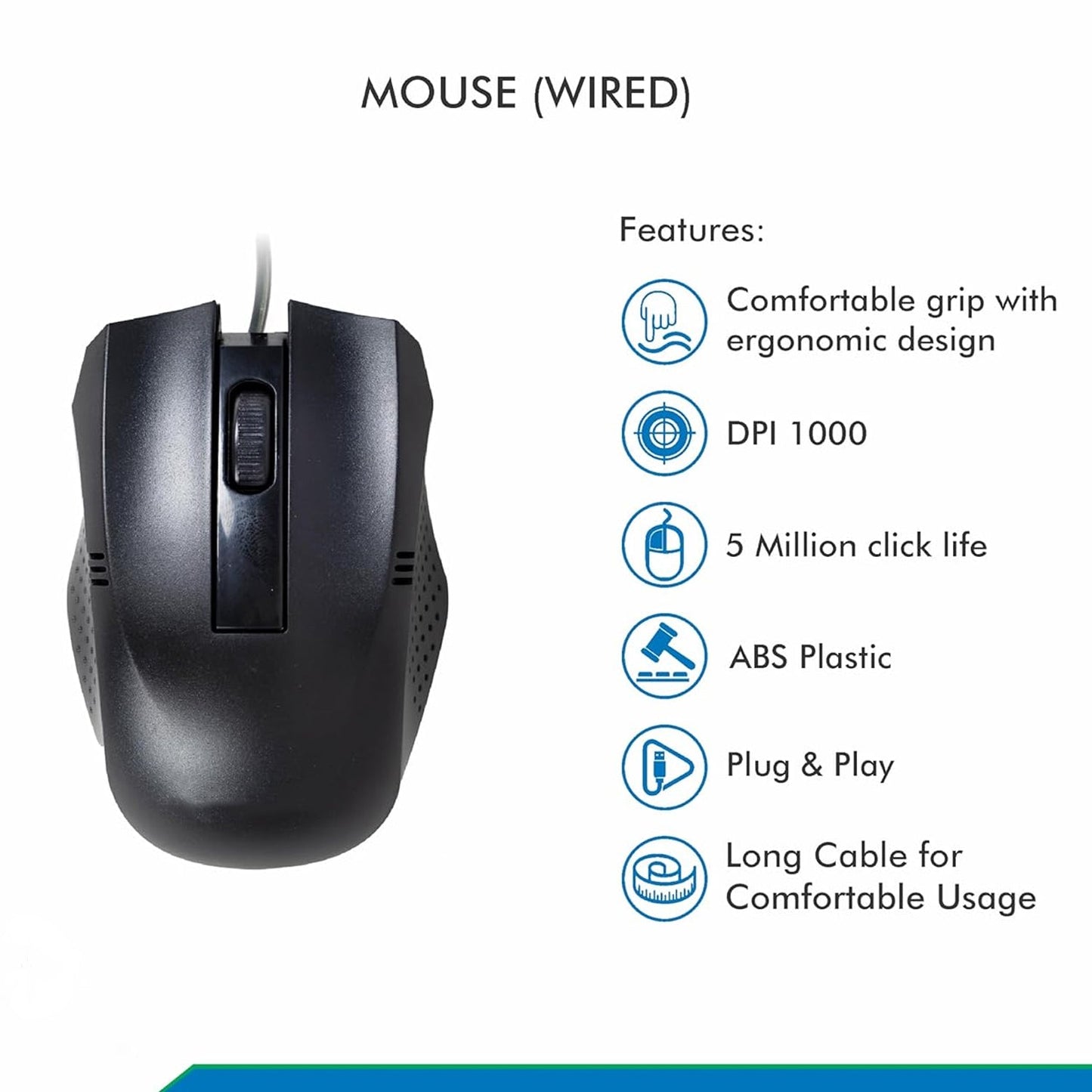 Computer  Laptop Wired Optical Mouse (1 Pc) - Happy Price - Image 5