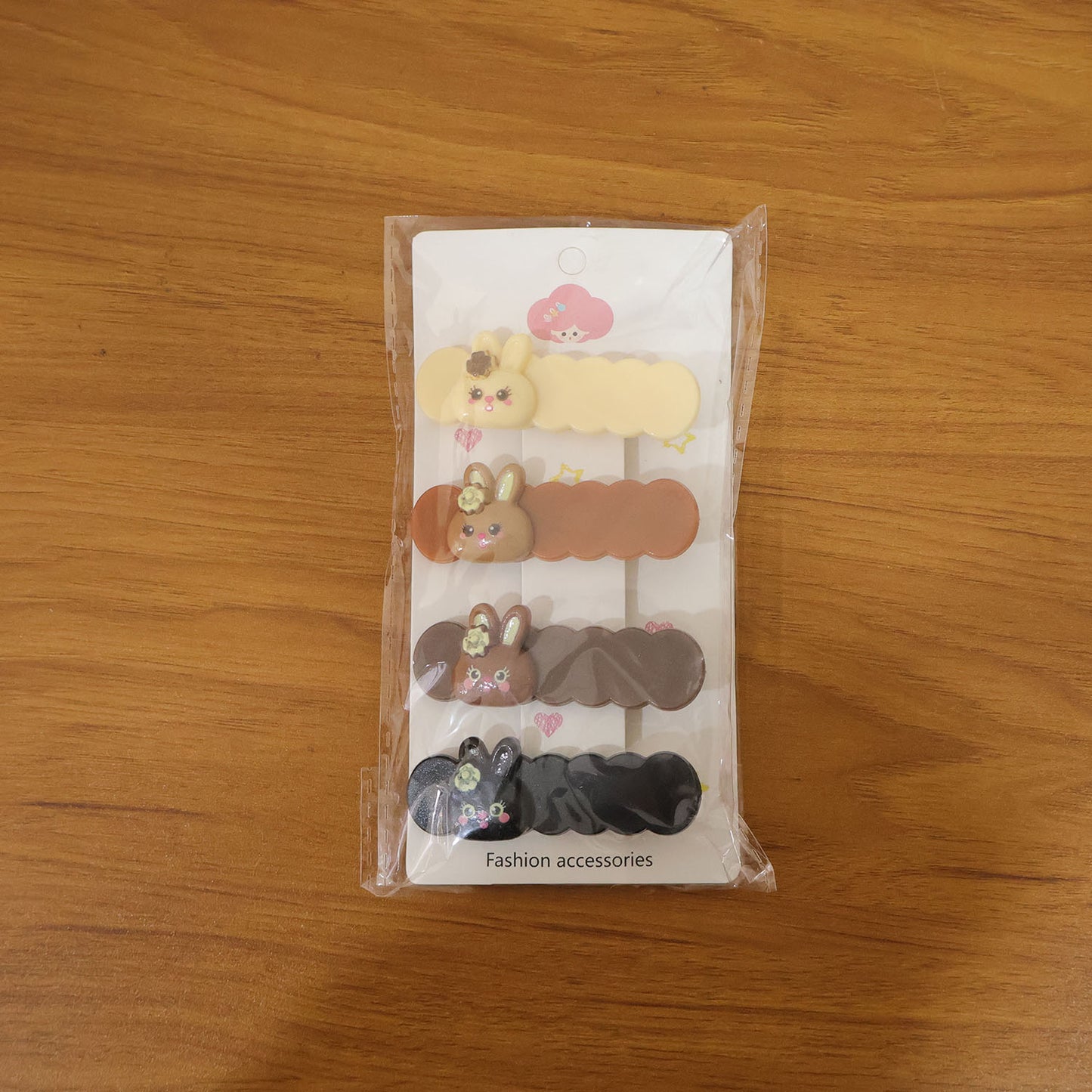 Cute Bunny Cartoon Hair Clips Set - 4 Pc Decorative Snap Clips for Girls & Women - Happy Price - Image 7