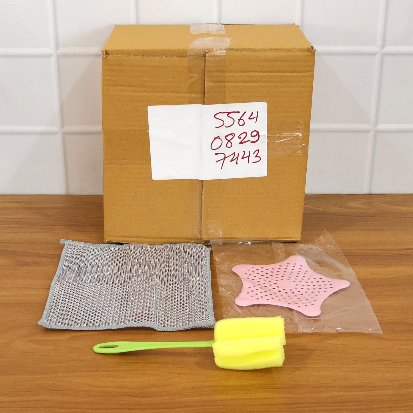 3-Piece Kitchen Cleaning Tool Set with Scrubber, Strainer & Bottle Brush - Happy Price - Image 7