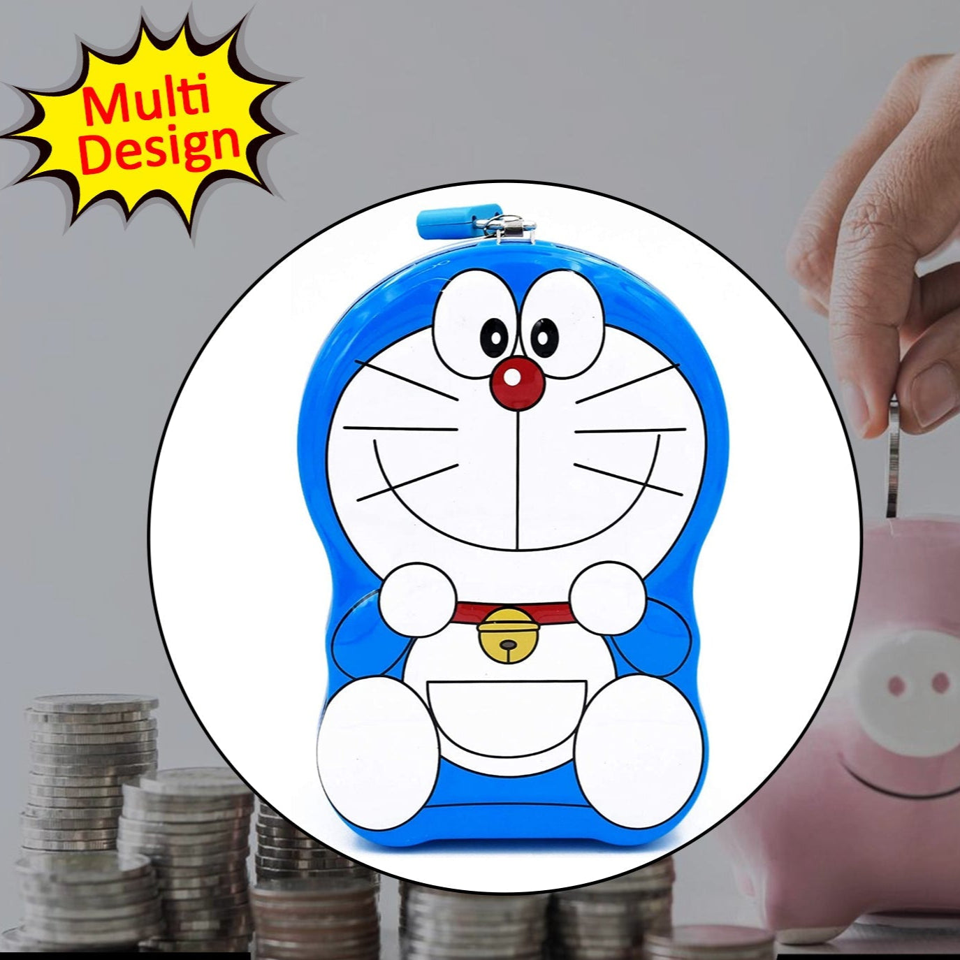 Cartoon Character Metal Piggy Bank Coin Box Money Box - Happy Price - Image 1