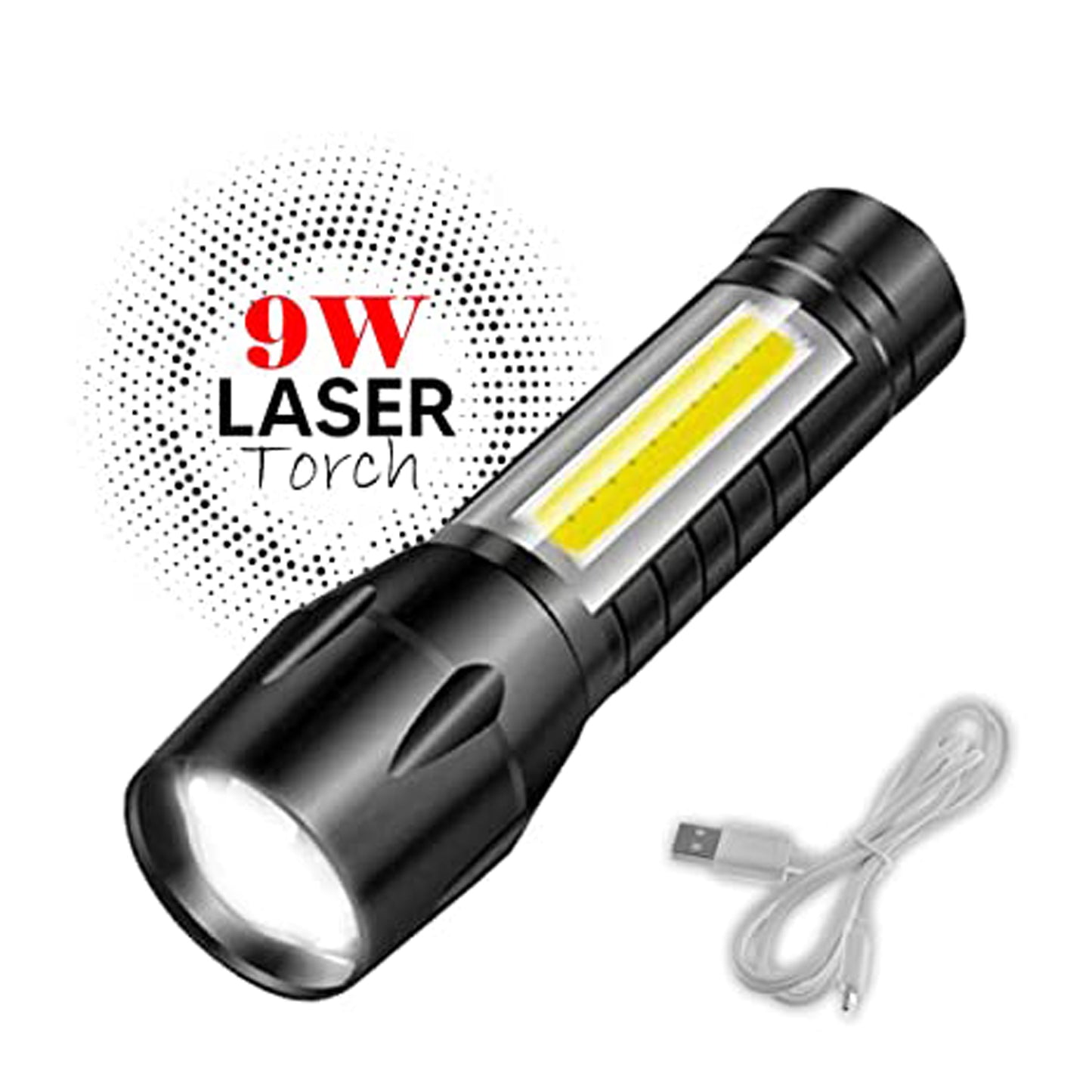 Mini Search Rechargeable Led Long Range Flashlight Emergency Light Torch - Happy Price - Image 3