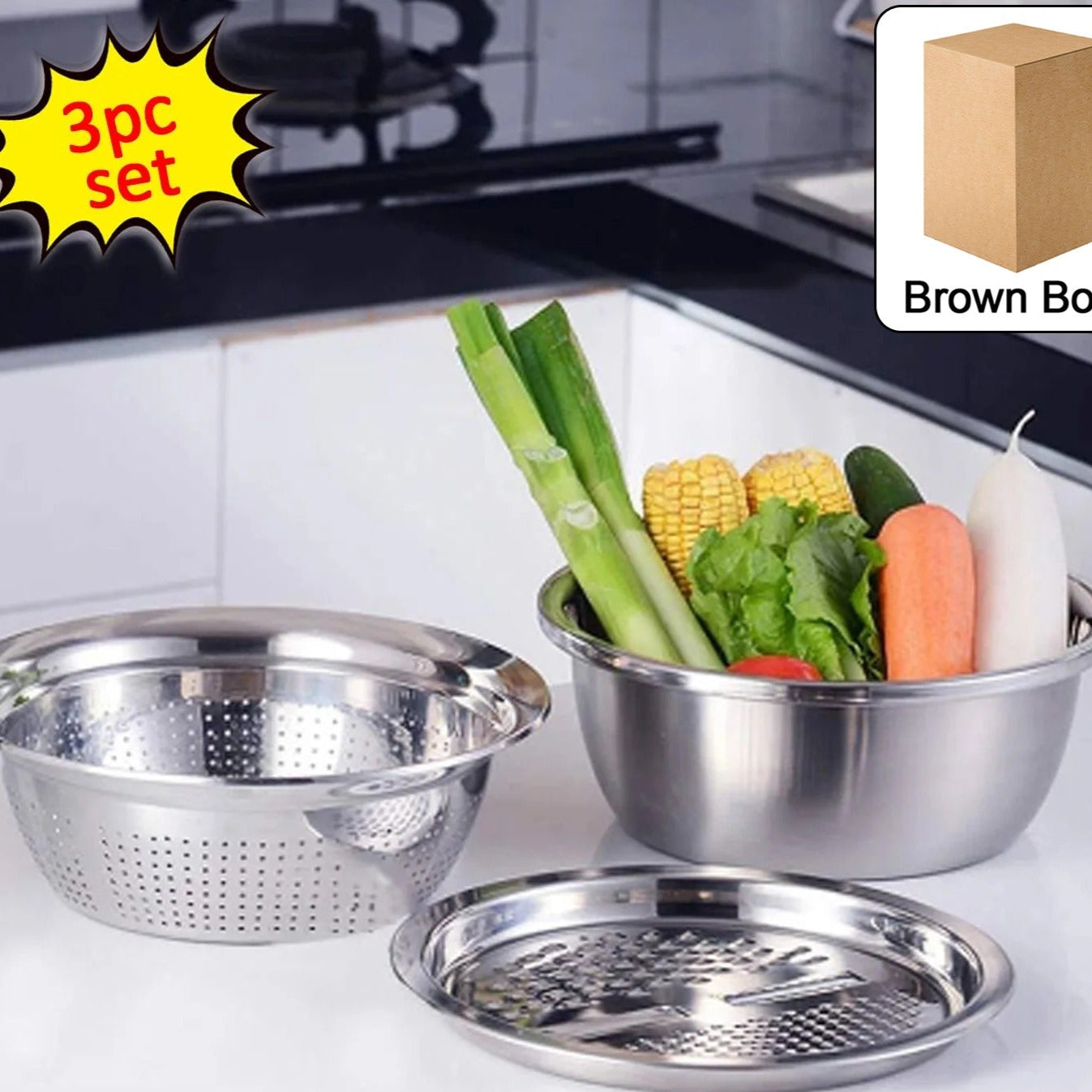 3 In 1 Kitchen Multipurpose Julienne Grater Salad Maker - Happy Price - Image 1