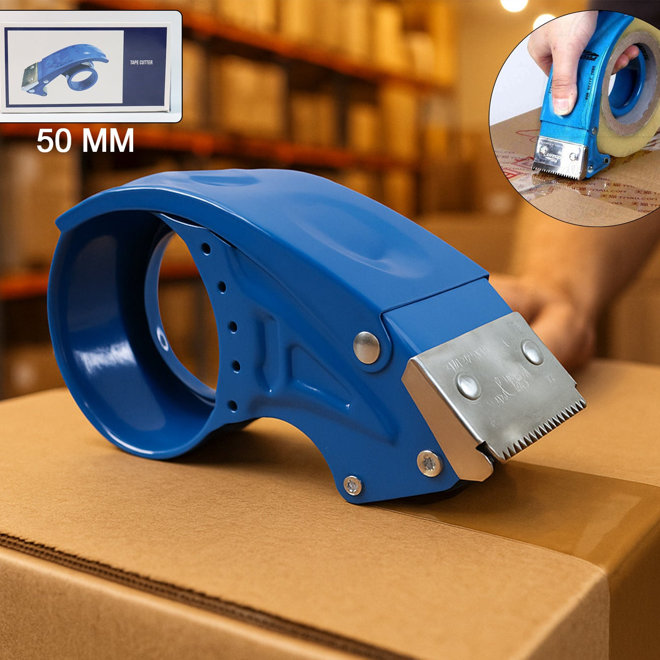 Heavy Duty Tape Dispenser with Cutter - 1 Pc - Happy Price - Image 1