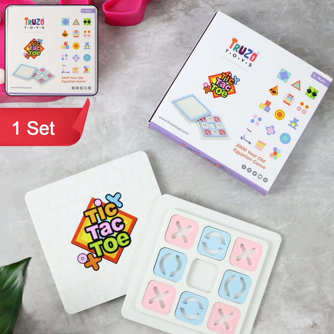 Classic Tic Tac Toe Strategy Board Game - 1 Set for Kids & Adults - Happy Price - Image 1