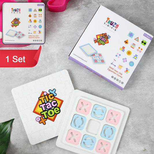Classic Tic Tac Toe Strategy Board Game - 1 Set for Kids & Adults - Happy Price - Image 1