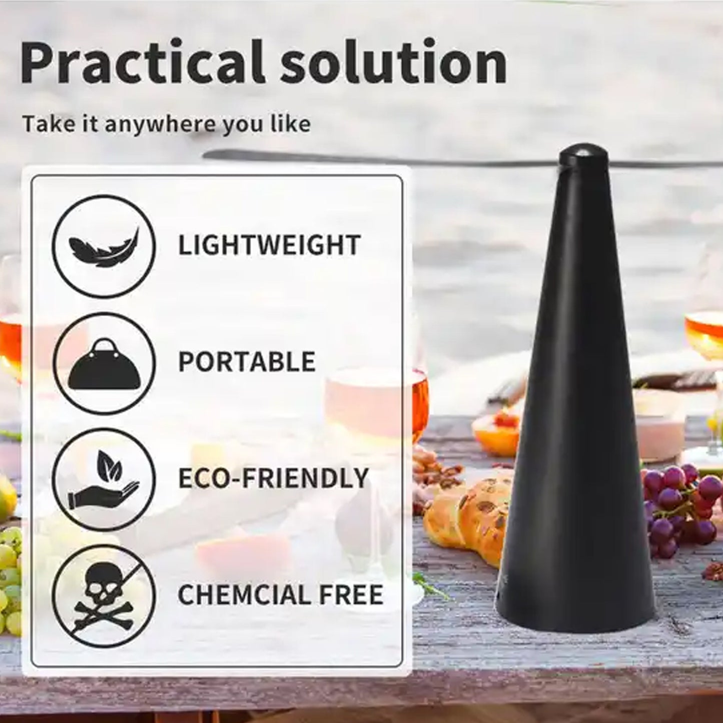 Portable Insect Repellent Fan - Battery/USB Operated Tabletop Fly Fan for Indoor & Outdoor Use - Happy Price - Image 5