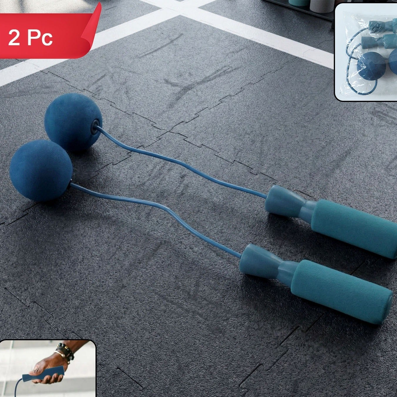 Fitness Wrist Ball Exercise Tool With Handle Grip (2 Pc)