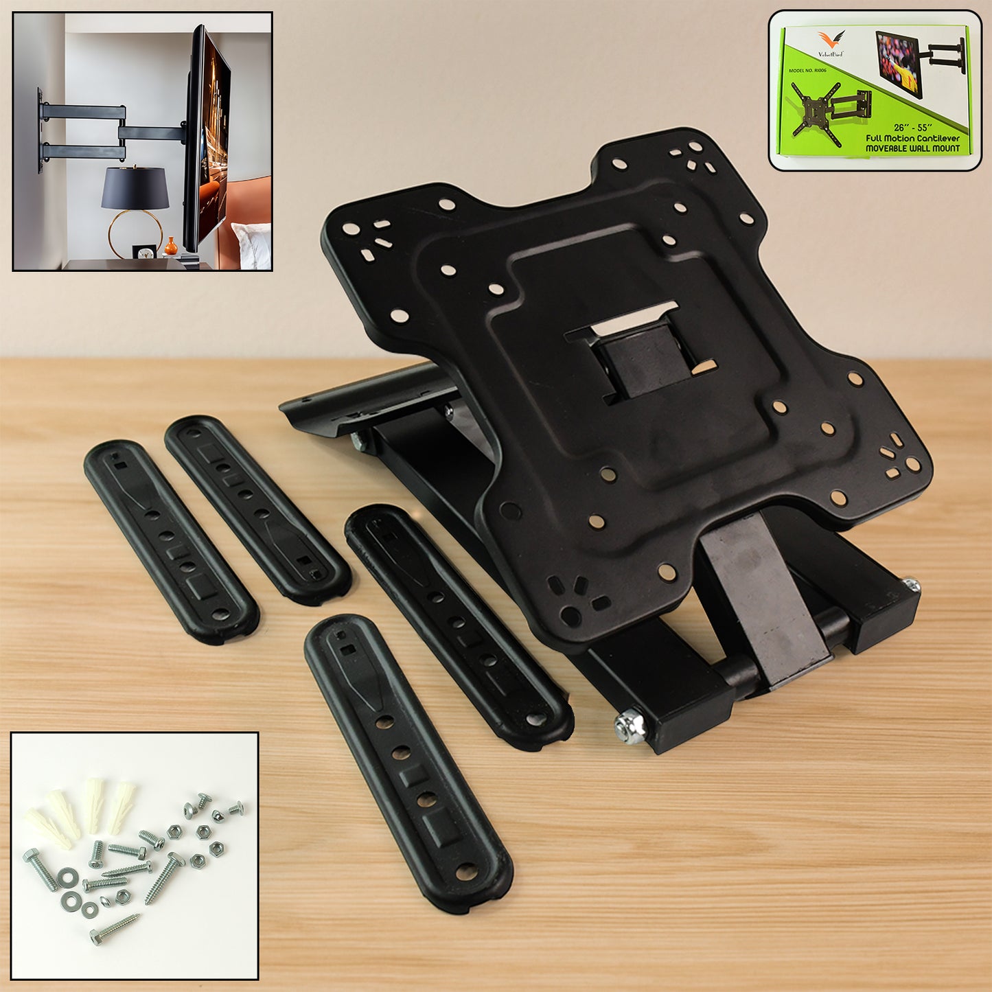 Heavy Duty 2655 Inch Full Motion Cantilever Wall Mount Bracket - Happy Price - Image 2