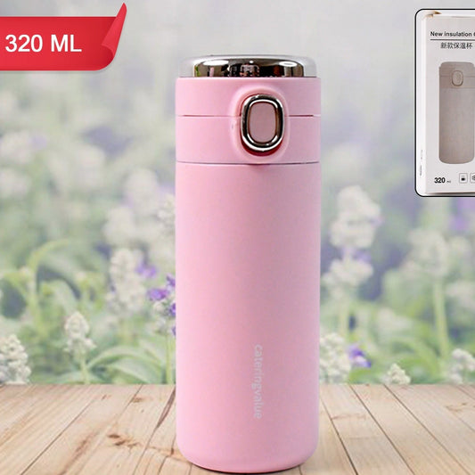 Stainless Steel Insulated Vacuum Bottle With Insulated Cap Lock (320ml Approx) - Happy Price - Image 1