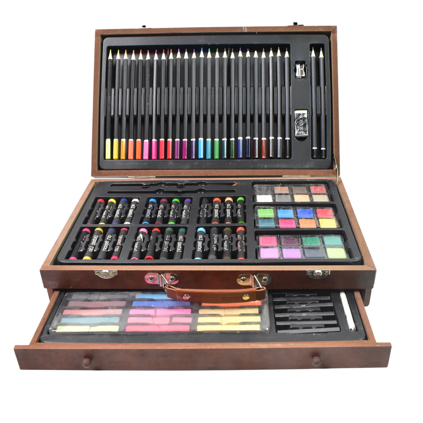 112 Pcs Art Supplies Drawing & Painting Kit with Wooden Case - Happy Price - Image 4