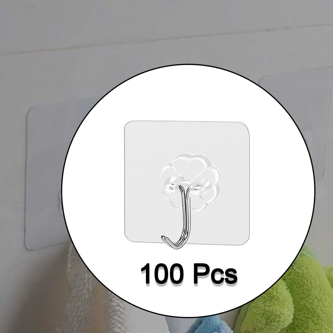 100pc Multipurpose Strong Small Stainless Steel Adhesive Wall Hooks - Happy Price - Image 1