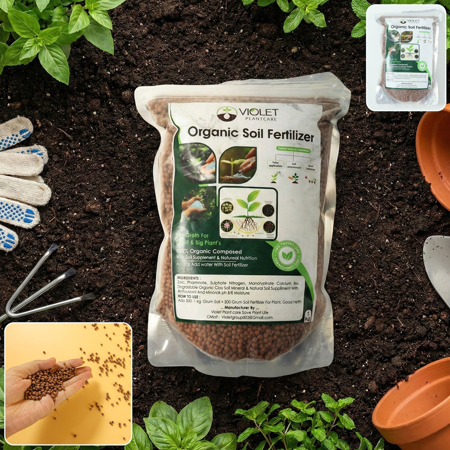 HappyPrice Organic Soil Fertilizer Granules - Natural Plant Booster (1 KG) - Happy Price - Image 3