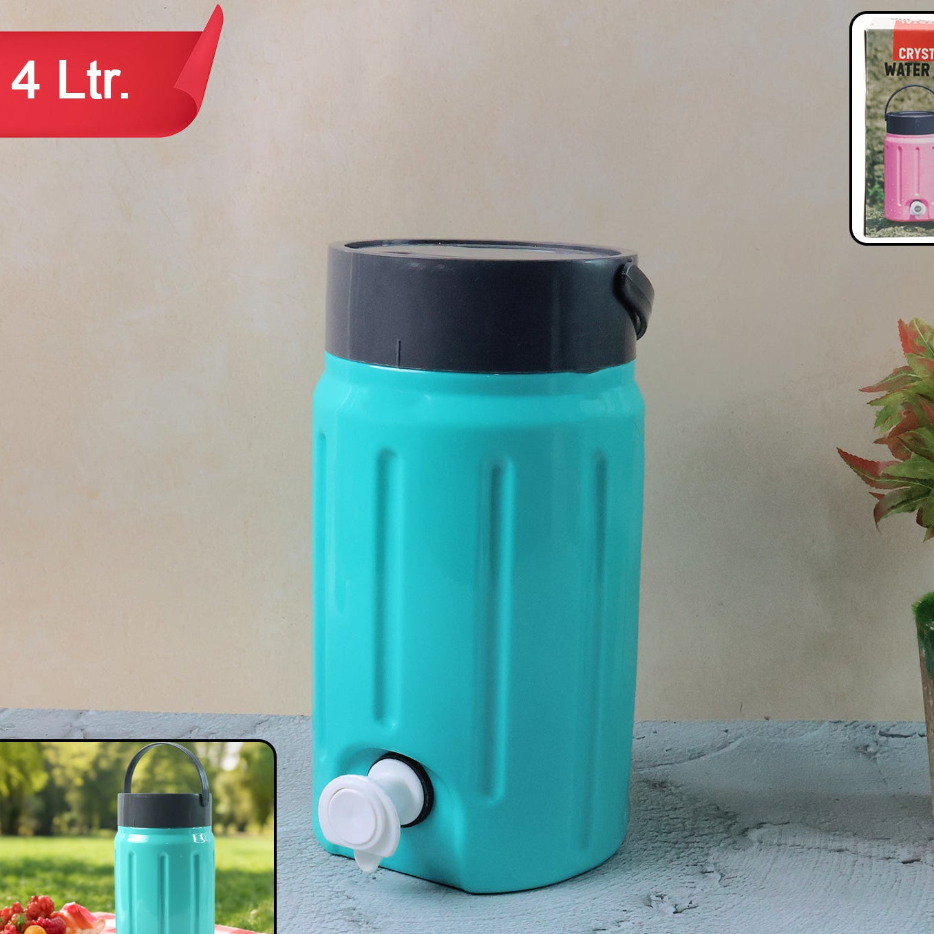 2 Litre Insulated Water Dispenser with Tap and Handle - 1 Pc - Happy Price - Image 1