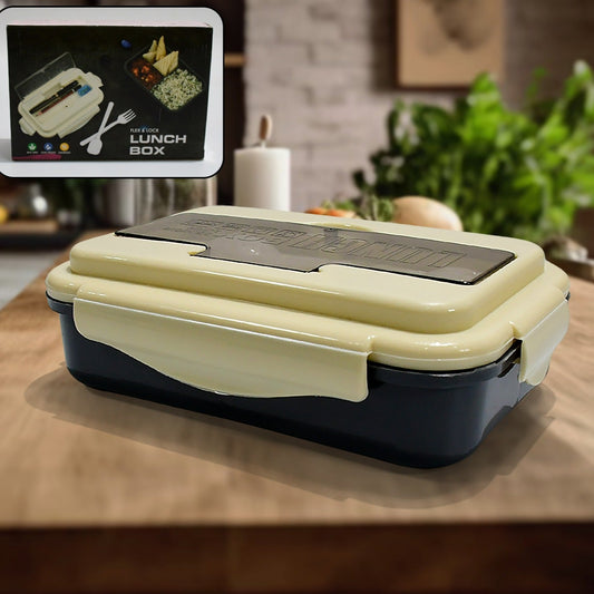 Lunch Box Flex Lock Plastic Liner Lunch Container Portable Tableware Set For Kid Adult Student Children Keep Food Warm - Happy Price - Image 1