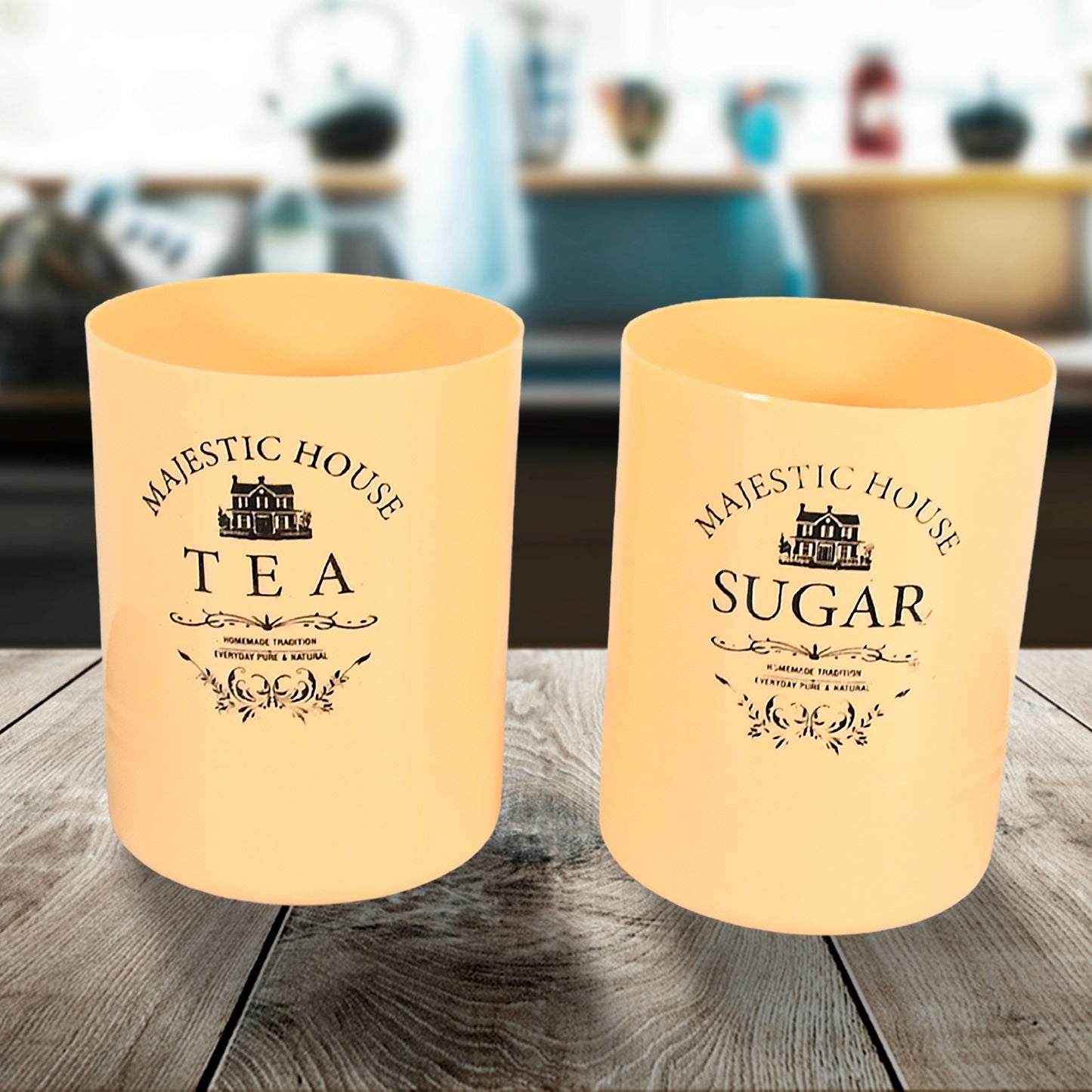 Accurate Seal Tea Sugar Coffee Container Plastic Damru Shaped Tea Coffee Sugar Canisters Jar New Airtight Food Seal Containers For Salt Dry Fruit Grocery 2 Section (800 Ml Approx) - Happy Price - Image 6