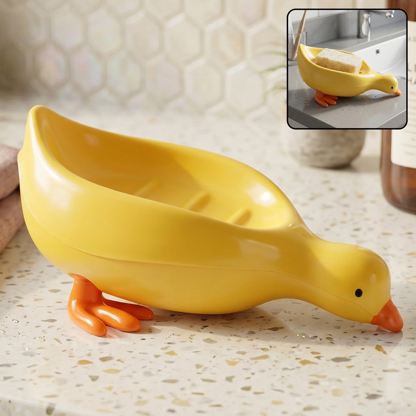 Cute Duck Soap Holder Box - Plastic Bathroom Tray for Kids (1 Pc) - Happy Price - Image 2