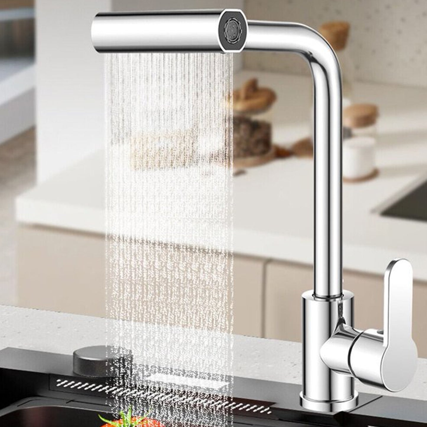 Multifunction Shower Waterfall Kitchen Faucet 360 Rotation Waterfall Kitchen Faucet Touch Kitchen Faucet Faucet Extender For Kitchen Sink Swivel Waterfall Kitchen Faucet For Washing Vegetable Fruit (4 In 1 ) - Happy Price - Image 2
