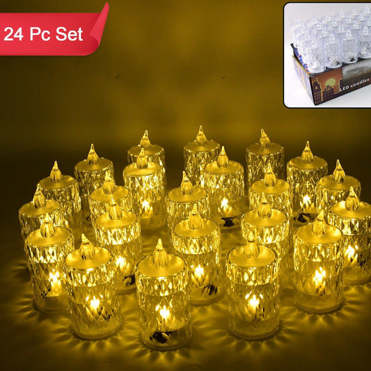 Flameless And Smokeless Decorative Candles Led Tea Light Diwali (24 Pcs Set) - Happy Price - Image 1