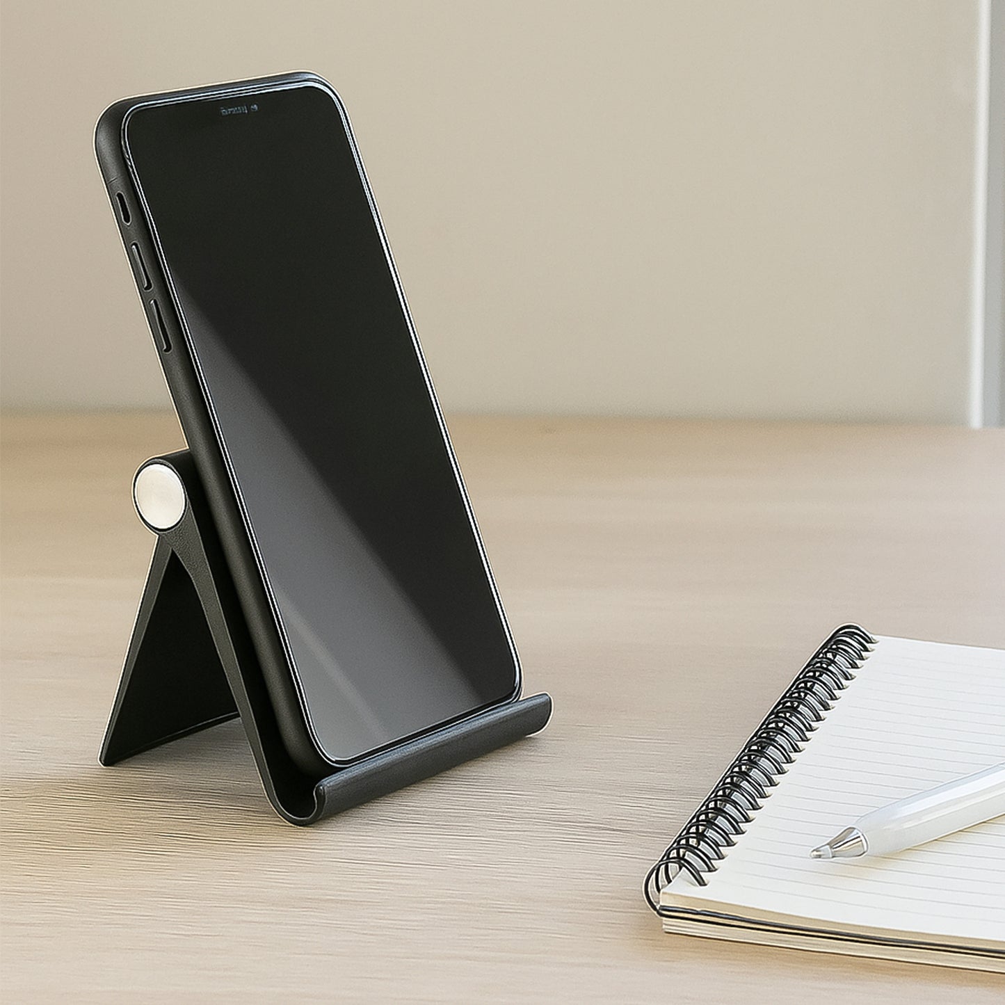 Black Foldable Plastic Mobile Stand for Desktops (1 Pc) - Happy Price - Image 6