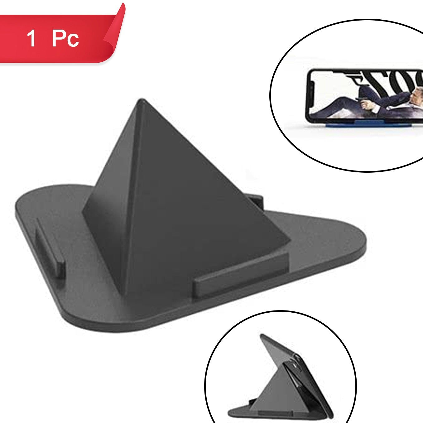 Pyramid Mobile Stand for Desk - Adjustable Angles, Portable Phone Holder - Happy Price - Image 1
