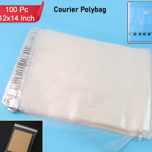 Self-Adhesive Courier Bags, 12x14 Inch, 100 Pcs - Waterproof & Tamper-Proof Mailers - Happy Price - Image 1
