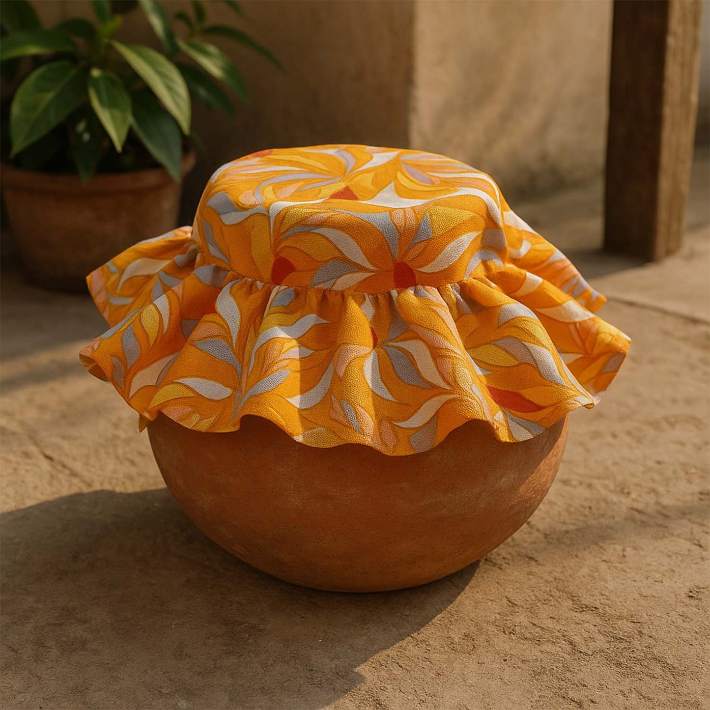 Designer Printed Matka Cover (1 Pc) - Elastic Fit Cloth for Earthen Water Pot - Happy Price - Image 3