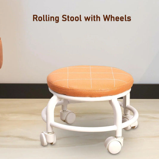 Roller Seat Stool Low Height Rolling Stool Multifunctional Small Household Movable Mini Stool Pulley Wheel Stool For Garage Home Library (1 Pc) - Happy Price - Image 1
