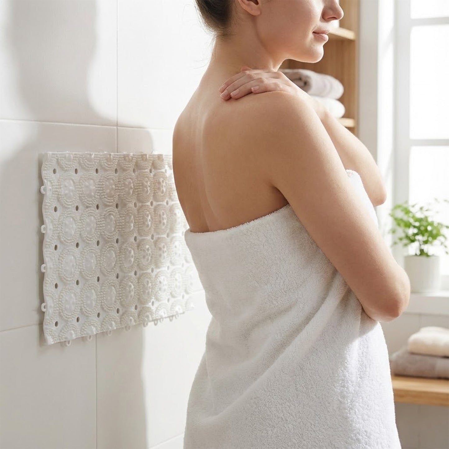 Anti-Slip Bathroom Massage Mat with Suction Cups - 4 Pc Set (33 x 21 cm) - Happy Price - Image 3