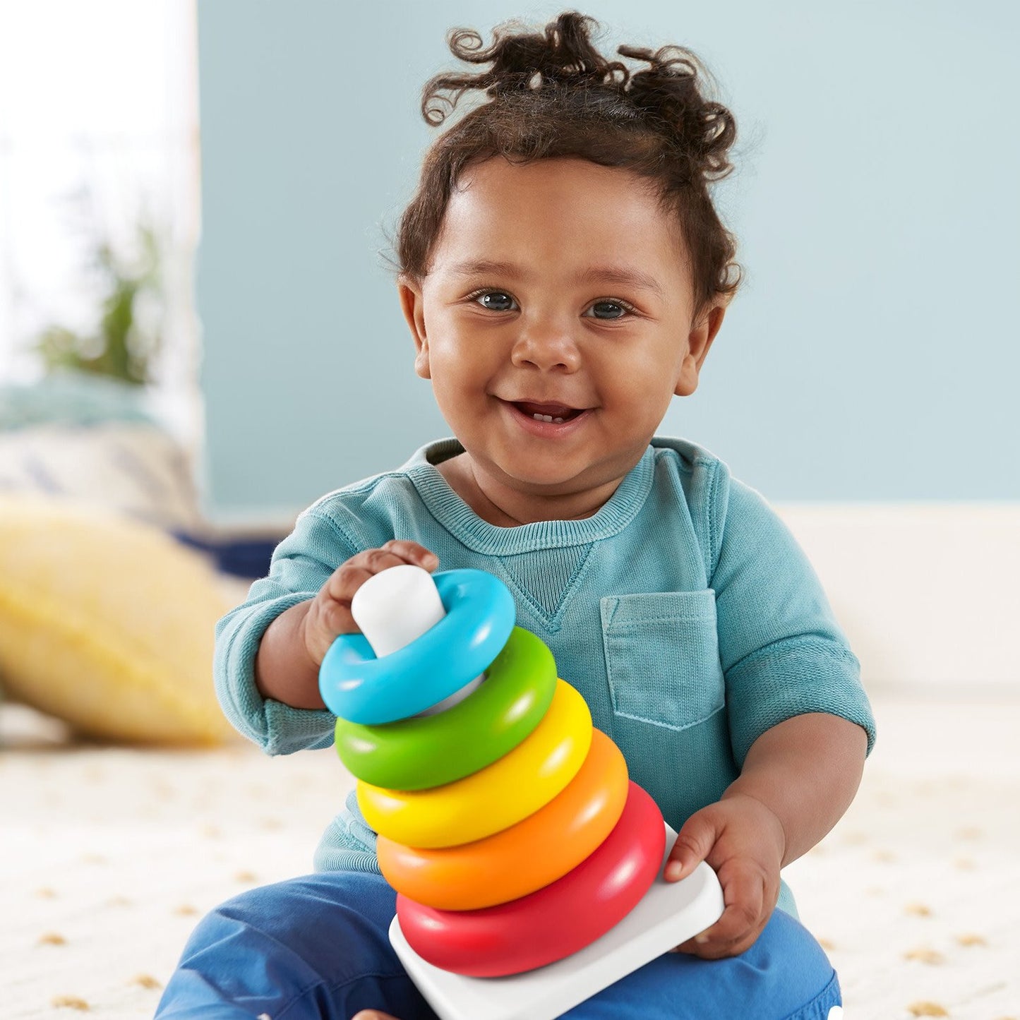 Plastic Baby Kids Teddy Stacking Ring Jumbo Stack Up Educational Toy 7pc - Happy Price - Image 4