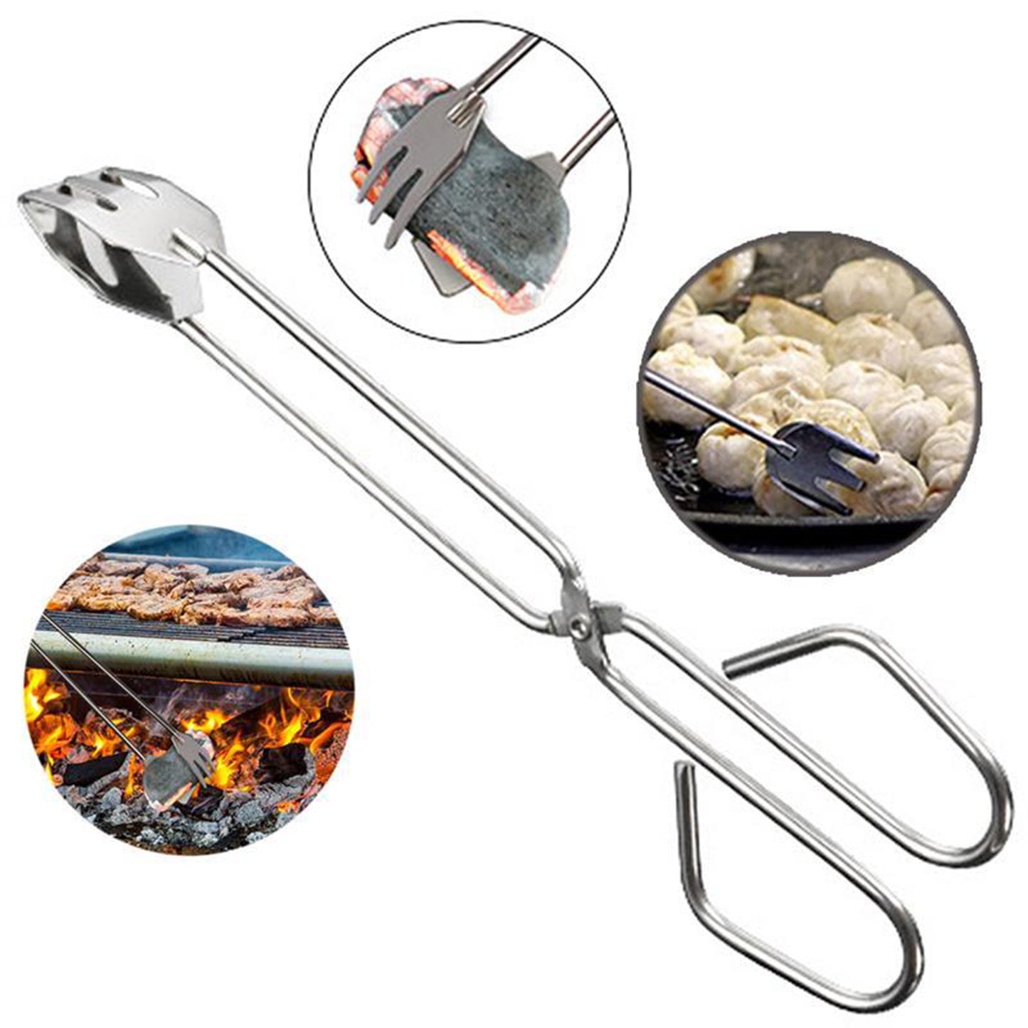 31cm Multi Functional Metal Bbq Clip Tongs Clamp For Garbage Charcoal Serving Tools - Happy Price - Image 3