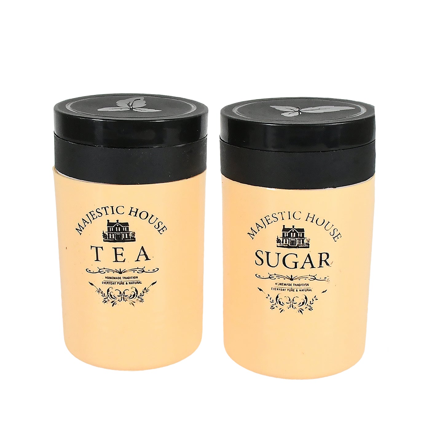 Accurate Seal Tea Sugar Coffee Container Plastic Damru Shaped Tea Coffee Sugar Canisters Jar New Airtight Food Seal Containers For Salt Dry Fruit Grocery 2 Section (800 Ml Approx) - Happy Price - Image 4