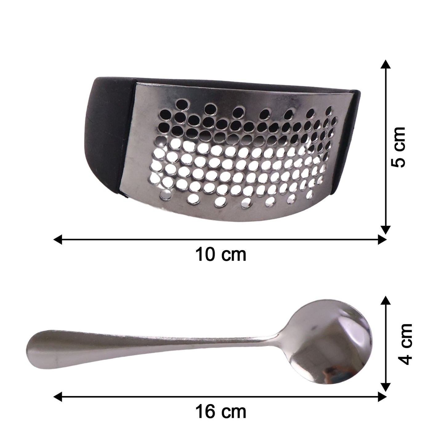 2 Pc Garlic Press & Spoon Set - Heavy Duty Kitchen Tool - Happy Price - Image 5